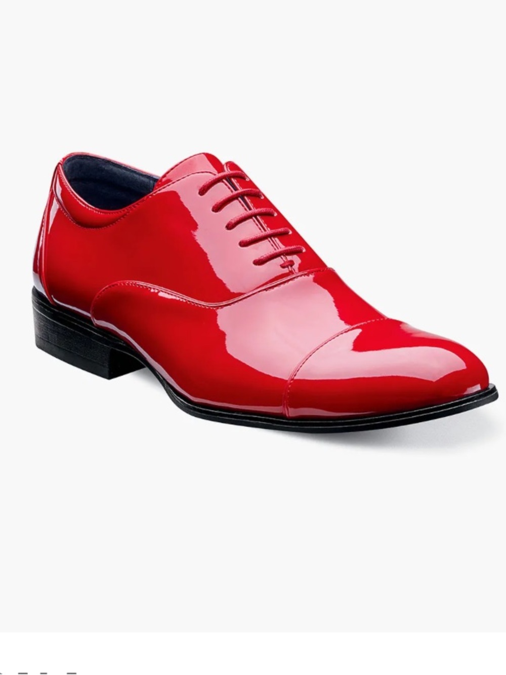 Stacy Adams Gala Cap Toe Oxford Shoes Red Patent Leather 11 New 24998